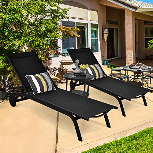 Giantex Lounge Chairs for Outside Patio Chaise Lounges Aluminum
