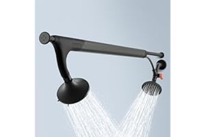BOONA Original Tandem Shower as Seen on Shark Tank | Dual Shower Head for Couples | Spa-Like Water Pressure, Rainfall & Swedish Massage Settings | Easy Install, Midnight Black