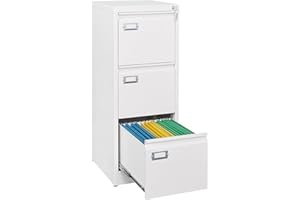 SISESOL 3 Drawer File Cabinet with Lock,Vertical Filing Cabinet Three Drawer, Lockable Metal Filing Cabinet for Home Office O