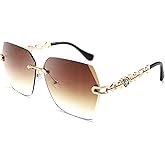 FEISEDY Classic Rimless Sunglasses Women Metal Frame Diamond Cutting Lens Sun Glasses B2567