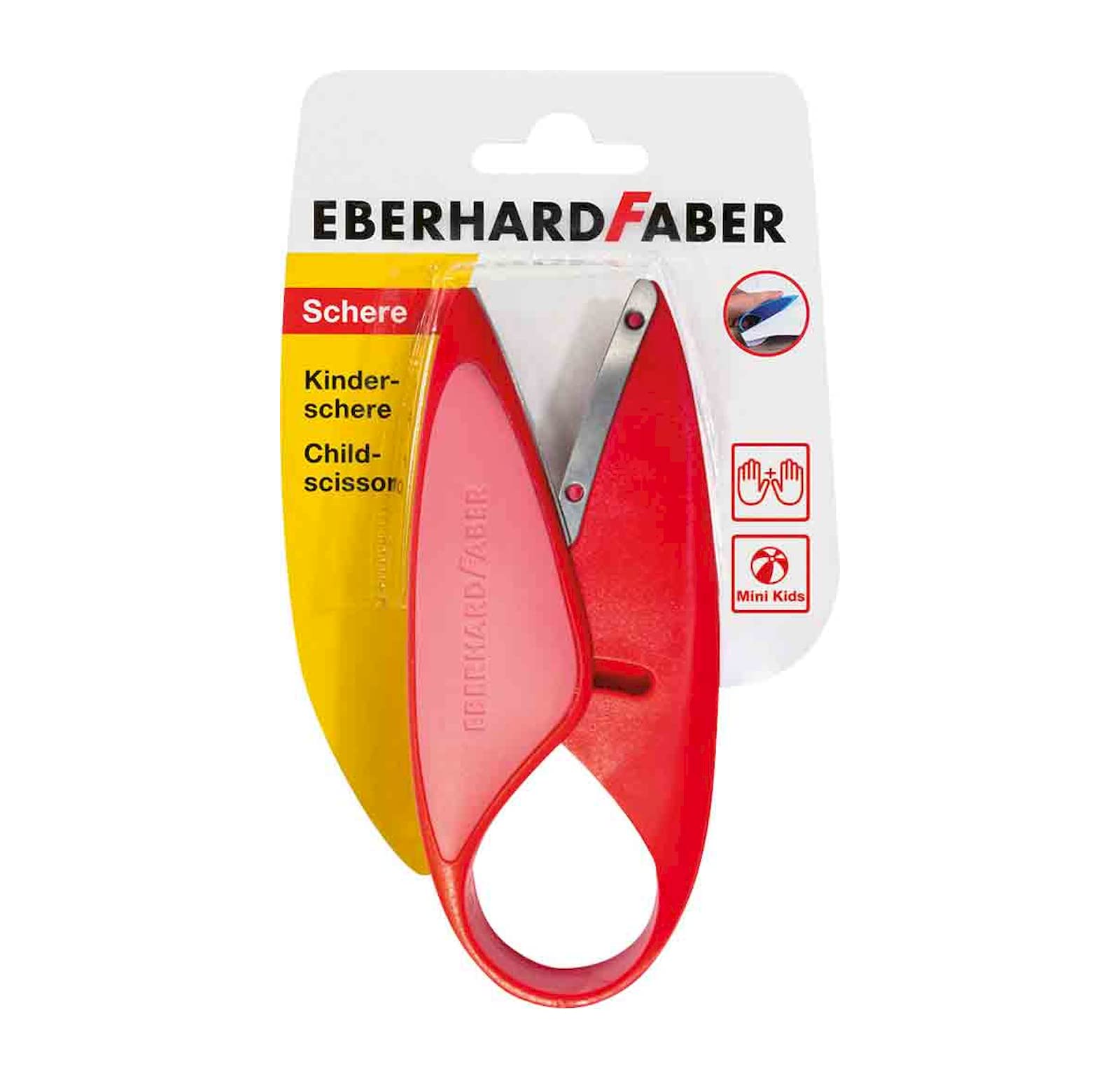 Eberhard Faber 579920 Mini Kids Children's Scissors in Red, Suitable for Left-Handers and Right-Handed Users Ideal for Cutting and Crafting