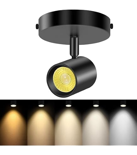 VANoopee 4-Light Dimmable LED Track Lighting Kit | 5-Color Selectable, 30W 2400lm, Ceiling Mount Spotlight