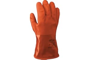 SHOWA Atlas 460 Fully Coated Insulated PVC Chemical Resistant Winter Safety Glove with Cotton/Acrylic Liner, Large (1 Pair)