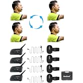 Maxquall Referee Headsets 2~4 Person, V4 Plus Referee Communication System Football Wireless Bluetooth Intercom Built-in Pairing Memory-Latest Chip-Newly Designed Earpiece(4V4(R Earphone))
