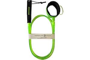 SIXPACK ACTION Pioneering Surf Leash, 5ft/6ft/7ft/8ft/9ft Comp Pro Surfboard Leash with 360-Degree Integral Molding Cuff Providing Maximum Durability, Flexibility and Comfort