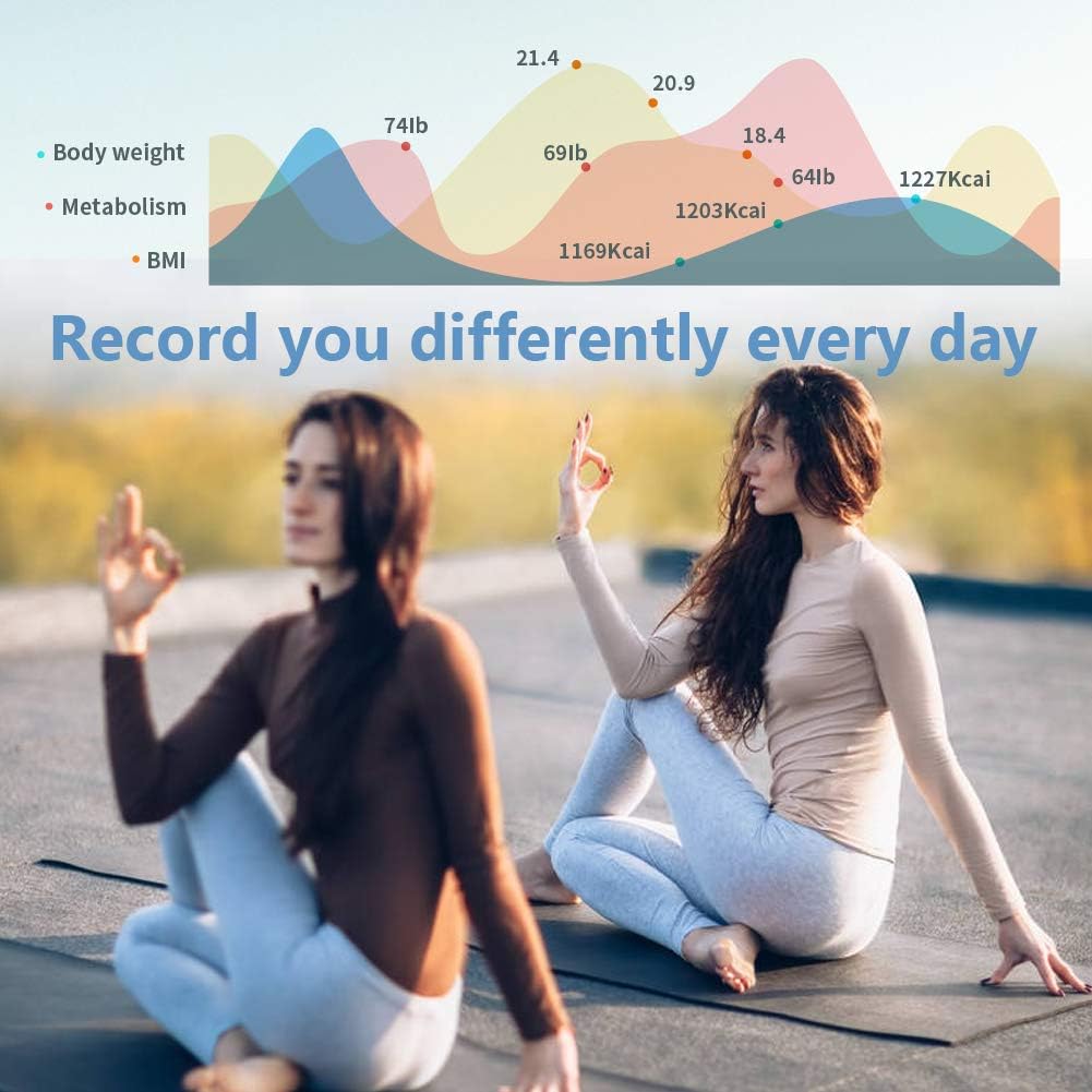 Toyuugo Bluetooth Body Fat Bathroom Scale,Scales Digital Weight,Weight Scale,Body Composition Analyzer Wireless BMI with Smart Phone App Scales,396 Pounds / 180kg Max (Black): Home & Kitchen