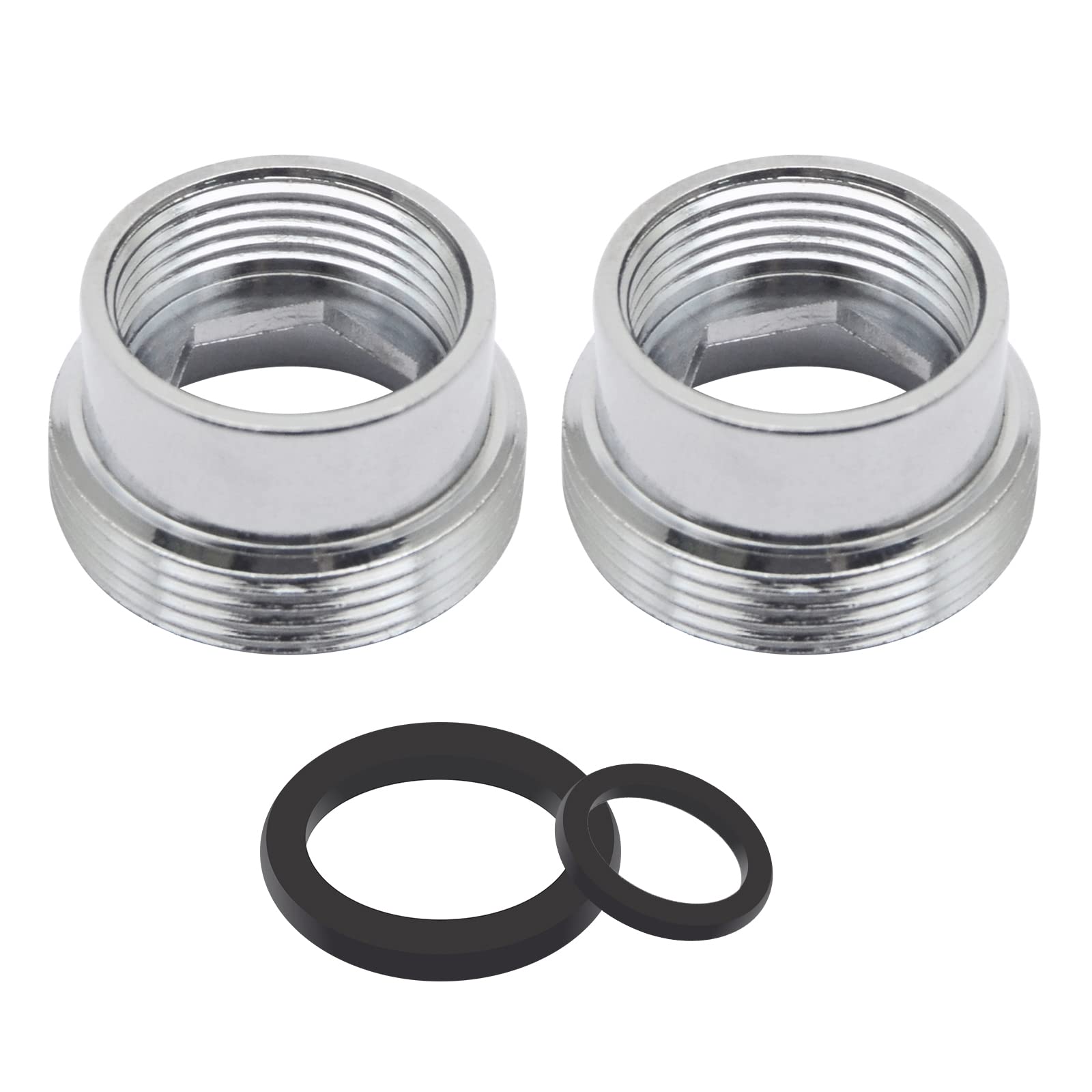 Faucet Adaptor 2PCS Aerator Connector Solid Metal Kitchen Tap Connector for Water Purifier (16mm Female to 22mm Male)