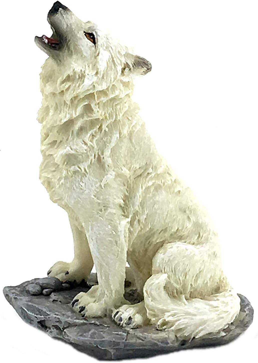 Bellaa 29813 Howling Wolf Statues 8 inch Tall Home Décor Home Décor Accents