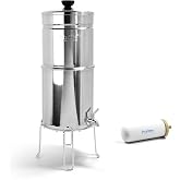 ProOne Big+ Gravity Water Filter System - High Capacity Countertop Stainless Steel Water Filter Dispenser - IAPMO Certified to Reduce Lead, Total PFAS, Microplastics, Chlorine Taste &amp; Odor
