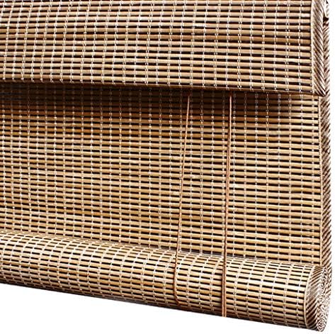 Roller Blind Bamboo, Light Filtering Roll Up Blinds for Study, Balcony, Restaurant, Tea House, Support Customization (Color : Style1, Size : 140x220cm)