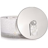 Thymes Frasier Fir Flocked Jar Candles – Holiday Scented Candles for Home with Notes of Crisp Siberian Fir, Cedarwood & Sandalwood – Luxury Home Decor Gifts for Women & Men (3-Wick, 18 oz)