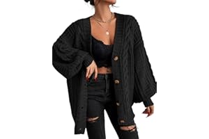EXLURA Womens 2025 Oversized Cardigan Sweaters Fall Winter Lightweight Soft Knit Cardigan Open Front Button Outwear Coats