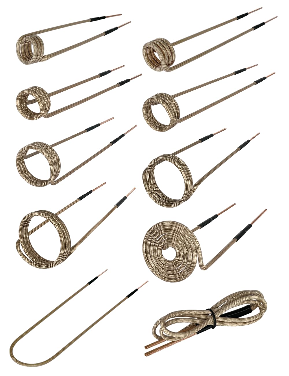 10Pcs Induction Heater Preformed Coil Kit with