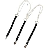 Women's Pearl Suspenders, Fashion Rhinestone Chain Y-Shape Suspender Belts for Lady, Girl, Bridal, Adjustable Elastic Braces with 3 Metal Clips, Cute Wide Suspenders for Pants, Skirt, Christmas Gift