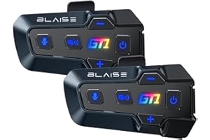 Logto GT1 Motorcycle Helmet Bluetooth Headset Intercom 2 Riders Music Share Helmet Communication System IPX6 Waterproof (Dual Pack-Black)