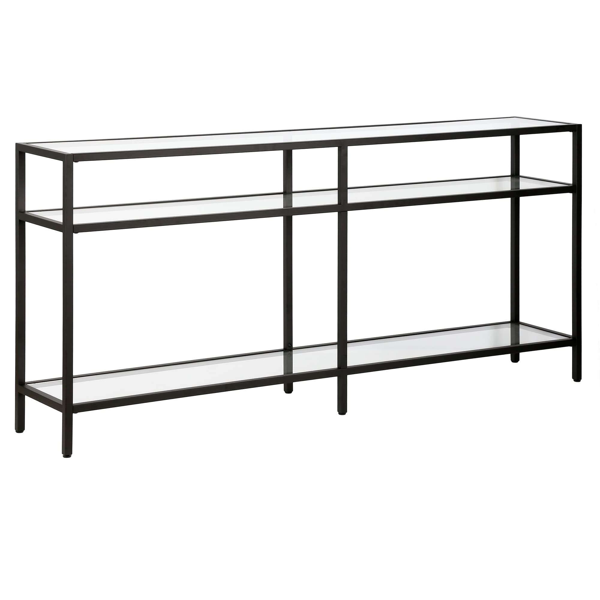 Henn&Hart 64" Wide Rectangular Console Table in Blackened Bronze, Entryway Table, Accent Table for Living Room, Hallway Image