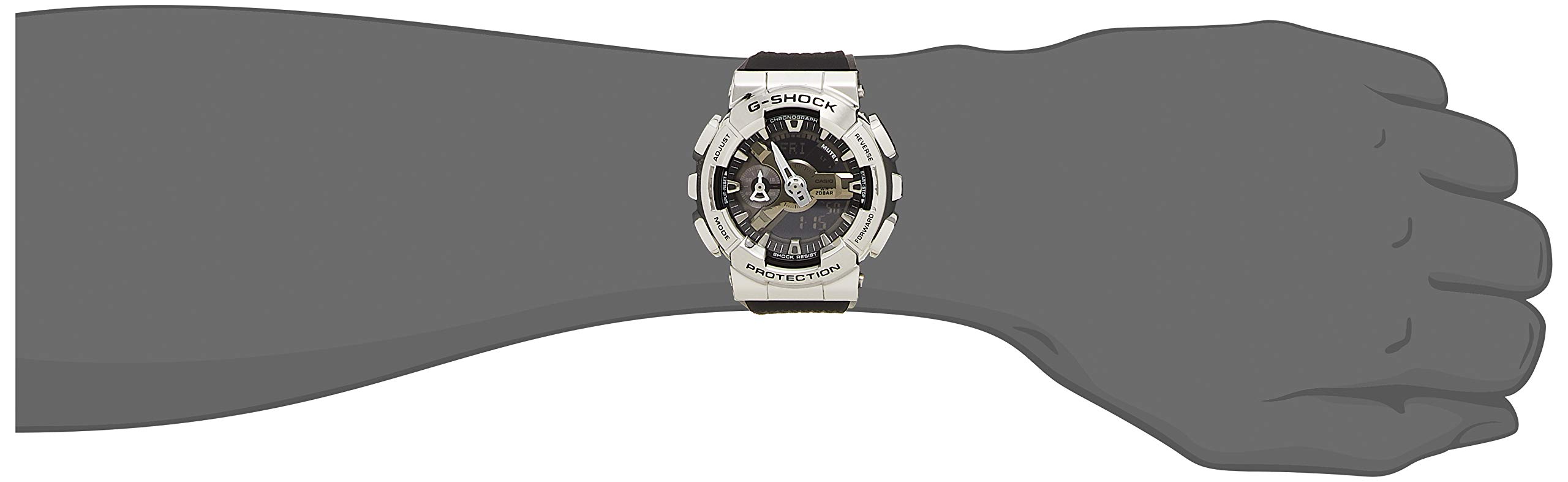 G-SHOCK(ジーショック) Casio GM-110 Classic Color Wristwatch, multicolor (black / silver), Shock Resistant