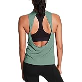 Mippo Workout Tops for Women Open Back Yoga Shirts Tank Tops Athletic Tops Gym Workout Clothes