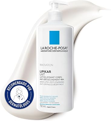 La Roche Posay Body Moisturing Milk, adequado para pele seca, muito seca ou atópica, 48 horas de hidratação e proteção, fórmula com niacinamida e manteiga de karité, Lipikar, 750 ml