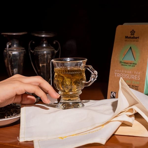 MAKAIBARI BAI MU DAN WHITE PEONY TEA 25 TEA BAGS (50G) PACK | PURE USDA ORGANIC DARJEELING WHITE TEA FROM HIMALAYAS, DELIGHTFULLY RICH FLAVOR & AROMA, LOWER CAFFEINE ALTERNATIVE TO COFFEE| 25 CUPS