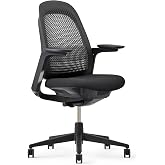 Haworth Breck Ergonomic Office Chair with Lumbar Support, Coal/Black Trim | Home Office Computer Desk Chair with Height-Adjustable Lumbar Feature, Black Trim, and 4D-Arms