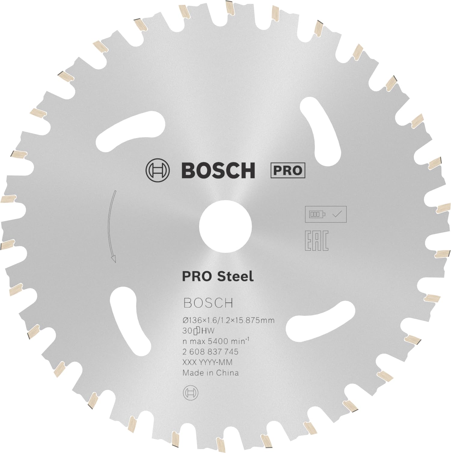 Bosch 1x PRO Steel Circular Saw Blades for Cordless Hand-Held Dry Cutters (for Steel, Ø mm, Professional Accessory Hand-Held Dry Cutter)