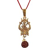 Rudra Empire Maa Durga Devi Religious Goddess Pendant with Rudrakha and Damru for Men Women