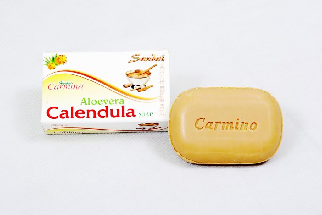 Carmino Calendula Aloevera Soap, Sandal, 75G (Pack of 6)
