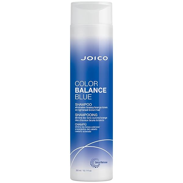 JOICO COLOR BALANCE BLUE SHAMPOO | FOR LIGHTENED BROWN HAIR | ELIMINATE BRASSY ORANGE TONES | BOOST COLOR VIBRANCY & SHINE | UV PROTECTION | WITH ROSEHIP OIL & GREEN TEA EXTRACT | 10.1 FL OZ