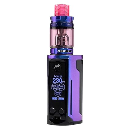 Wismec Reuleaux RX GEN3 Dual Kit 230 W, mit Gnome King Tank 5,8 ml, Durchmesser 26 mm, Riccardo e-Zigarette, gloss blue / pur