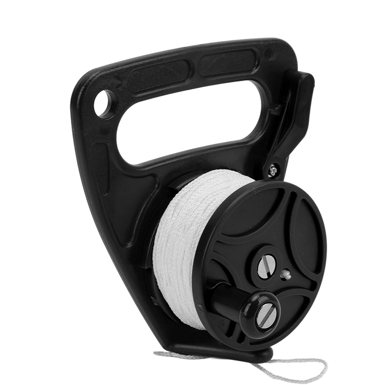 Dive SMB Reel, 150ft Scuba Diving Reel Spool Heavy Duty Powerful Multi Purpose Safety for Underwater Diving(Black and White)