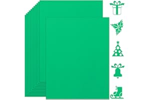 Twavang 25 Sheets Christmas Green Cardstock Paper 8.5'' x 11'', 250gsm/92lb Thick Paper for Scrapbook, Invitations, Printing and DIY Cards