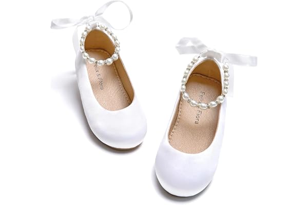 Felix & Flora Toddler Girls Ballet Shoes - Flower Girls Dress Shoes Party Wedding