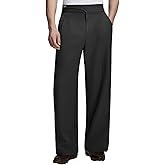 Susclude Mens Baggy Dress Pants Old Money Vintage Pleated Wide Leg Pants Summer Casual Slacks Relaxed Fit Trousers