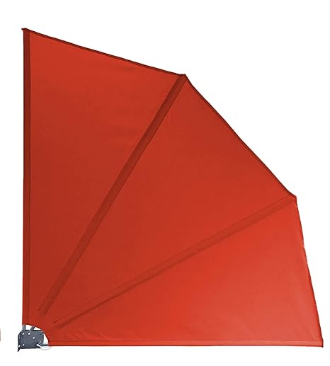 QUICK STAR Sichtschutz Fächer 115 x 115 cm Stoff Balkon Trennwand Windschutz Sonnenschutz Terra