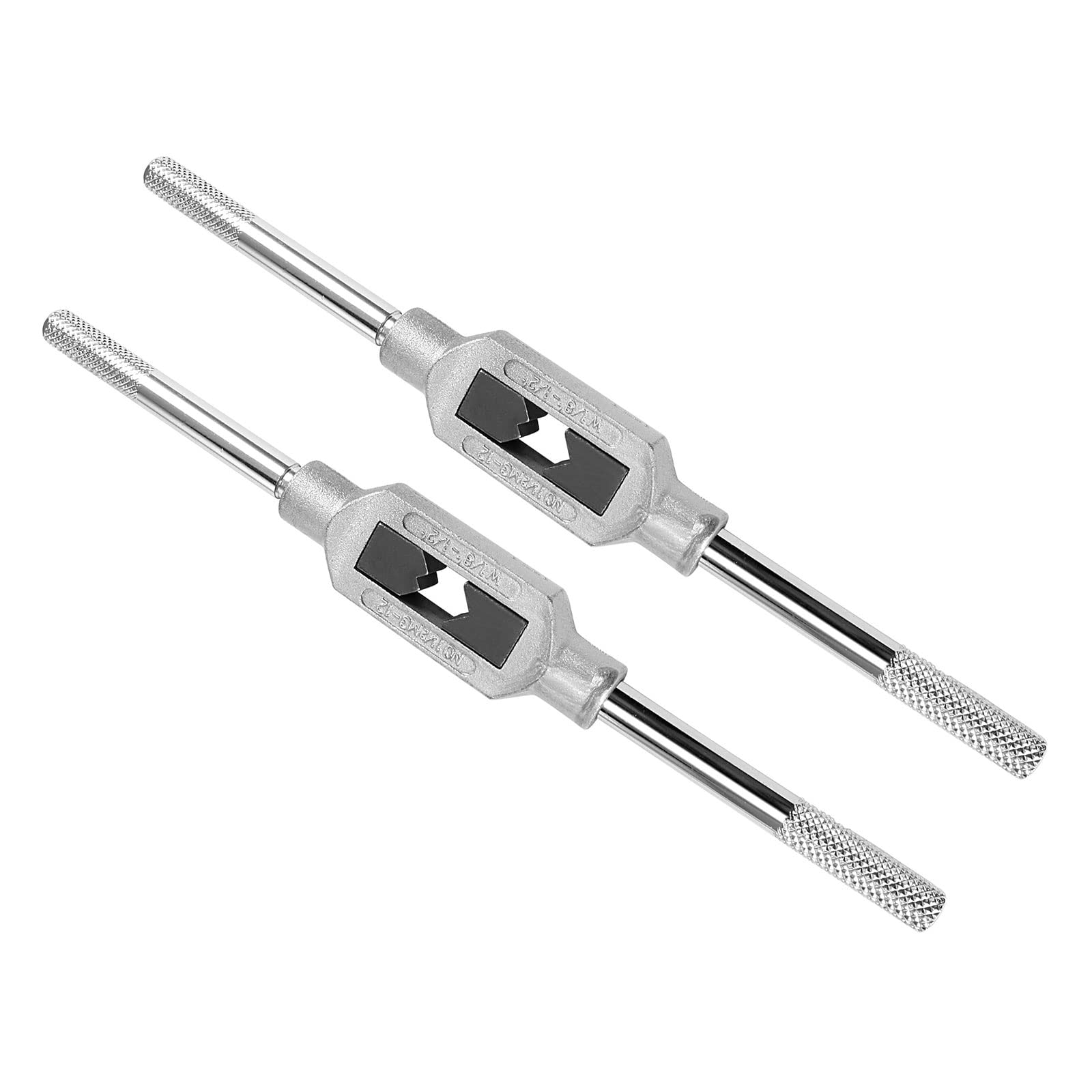 CoCud Tap Wrench Handle, Fit M3-M12 W1/8-1/2 Taps Size, Zinc Alloy & Carbon Steel Adjustable Wrench Reamer Tapping Hand Tool - (Applications: for Tapping Operations), 2-Pieces