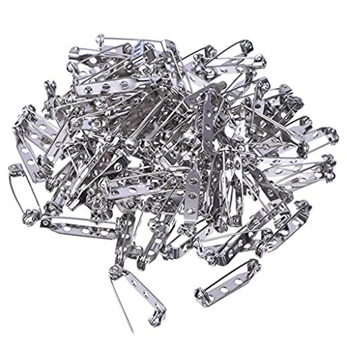144 Pieces Silver Tone Brooch Pin Backs Safety Pin Jewelry Crafts- 0.98