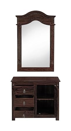 BRM Wooden Dcor Mirror (Brown)