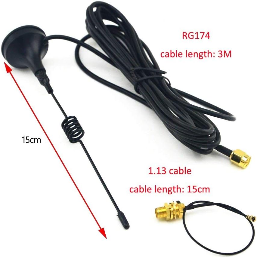 5dbi 433MHz WiFi Antenna Omni-Directional SMA Male Magnetic Base Antenna + U.FL IPX to SMA Female Pigtail Cable for Car Vehicle Mounte Digital Homematic CCU3 CCU2 CC1101 Ham Radio - Image 4