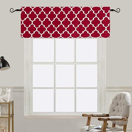 Rerto Quatrefoil Red White Bedroom Kitchen Bathroom Window