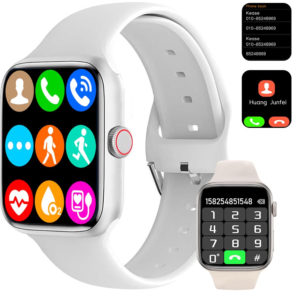 Photo 1 of 321OU Smart Watch for Men Women Compatible Android Phones, Bluetooth Smartwatch 2.09" Touchscreen Fiteness Tracker with Sport Modes,Sleep Monitor Pedometer and Answer/Make Calls & 2 Bands (White)