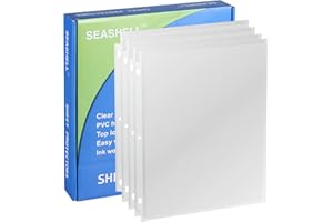 Seashell 300 Pack Economy Sheet Protectors 8.5 x 11, Clear Page Protectors Fit 3 Ring Binder, Acid Free, Letter Size, Top Loading, Plastic Sleeves for Binders, Business and School Organizers