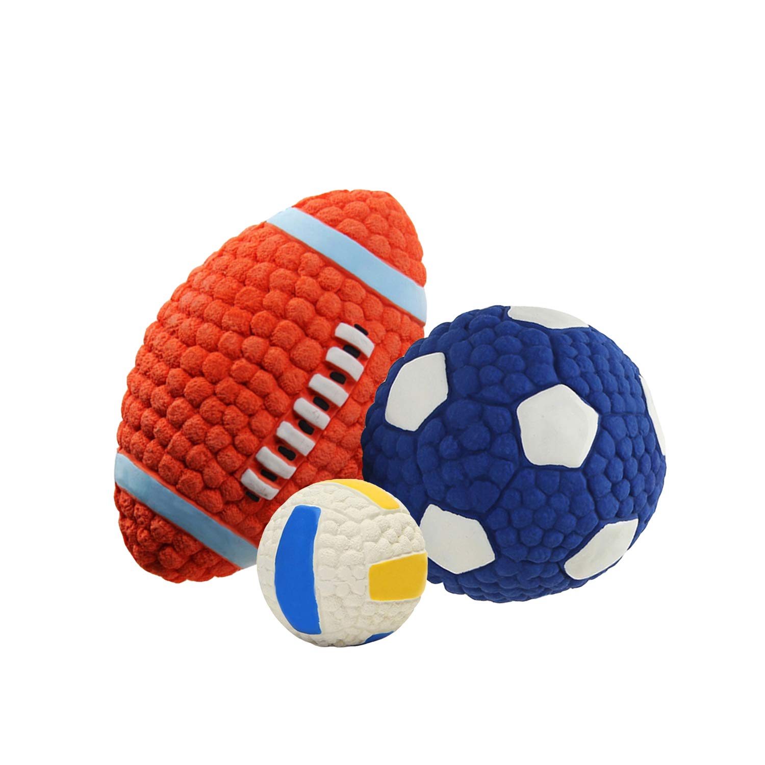 BEISIJIA Squeaky Pet Dog Toy Ball, Soft Latex Chew Ball Toys Wear-Resistant Dog Chew Molar Balls for Small Medium Large Dog