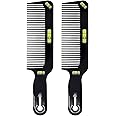 Styling Gear #312 Flat Top Clipper Blending Fade Combs With Levels Hair Cutting Barber Flattop Fading Thin Flexible For Women Men Black 2 Piece