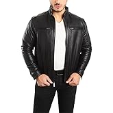 REED EST. 1950 Men's Jacket Genuine Lambskin Leather Stand UP Collar Winners Coat