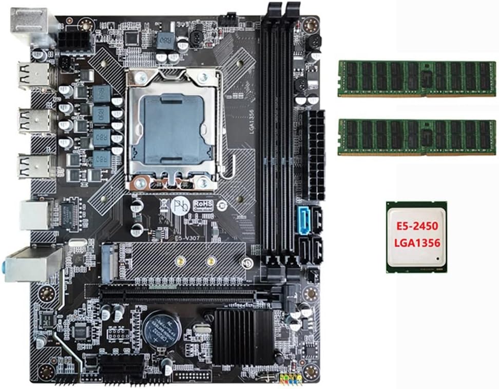 Oikabio X79 Motherboard E5 2450 CPU 8GB DDR3 RAM LGA1356 M.2 NVME SATA3