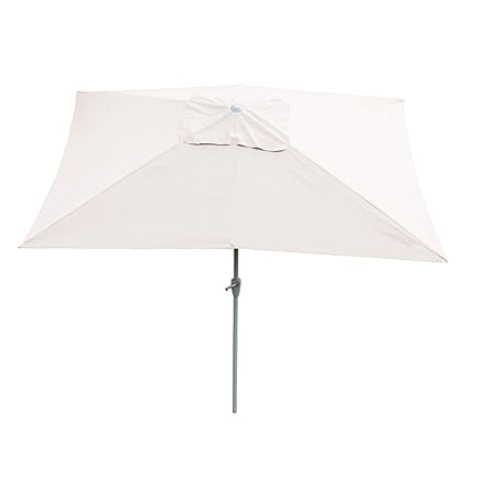 Mendler Sonnenschirm N23, Gartenschirm, 2x3m rechteckig neigbar, Polyester/Alu 4,5kg ~ Creme