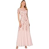 Adrianna Papell Bead Long Dress with Godets