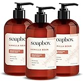 Soapbox Liquid Hand Soap, Vanilla & Lily Blossom - Gentle, Moisturizing Hand Cleanser, Vegan, Cruelty Free Hand Soap for Bathroom and Kitchen, 12oz Pump Bottles (Pack of 3)