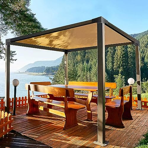 ORIGLE Pergola Brackets - Heavy Duty 4x4 Brackets kit (Q235 Steel Anti-Corrosion, 3.58"x3.58" Fit) - Pergola Kit for DIY Garden, Patio, Gazebo - Weatherproof for 4x4 Wood Beams (4-Pack) | Heavy Duty Q235 Steel with Weatherproof Anti-Corrosion Coating